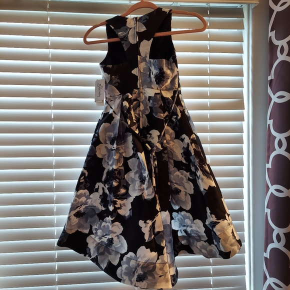 Speechless Big Girls Social Hi Low Floral Mikado Dress - Black, Gray - Picture 5 of 6
